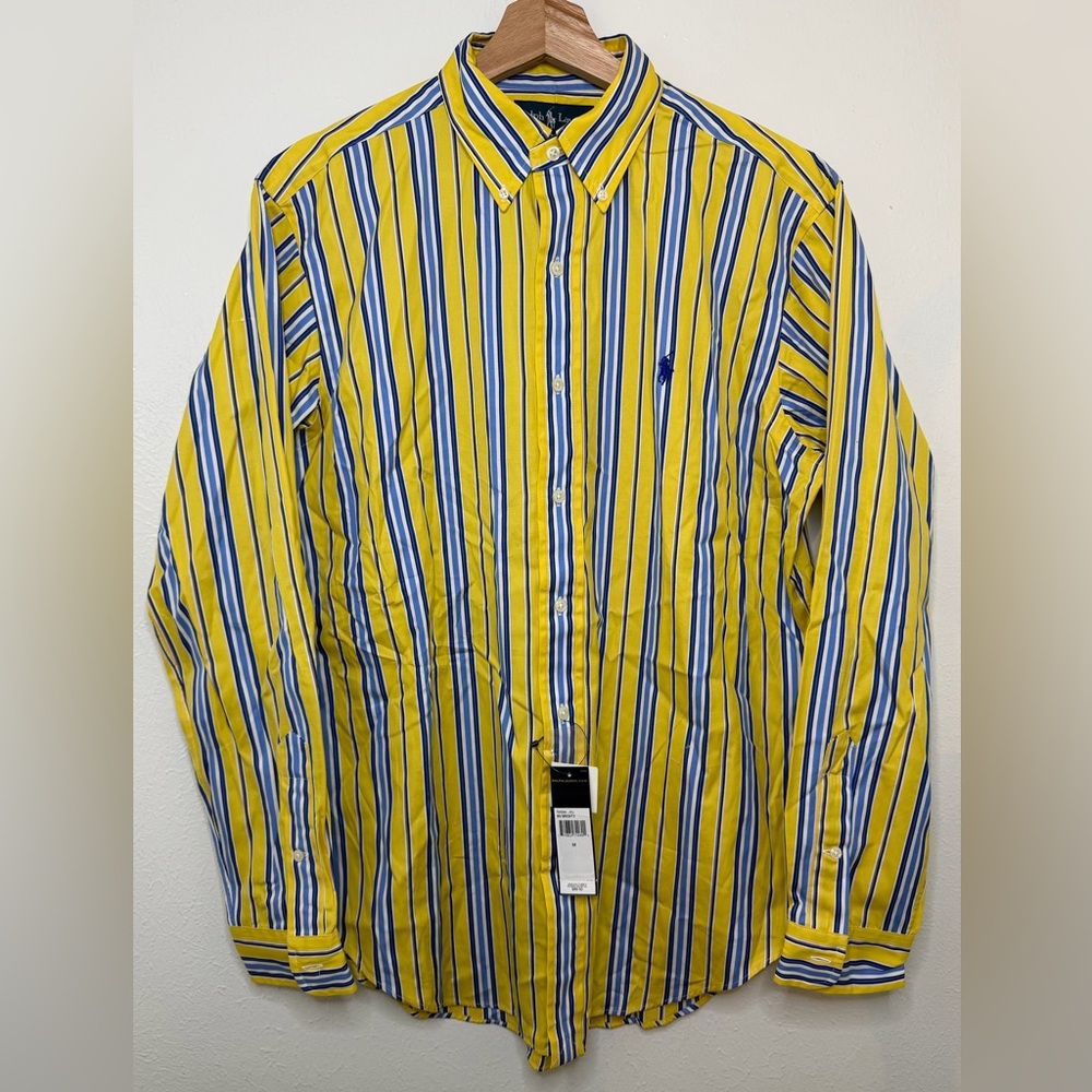 Polo Ralph Lauren Classic Fit Striped Oxford Long Sleeve Shirt Size Medium NWT